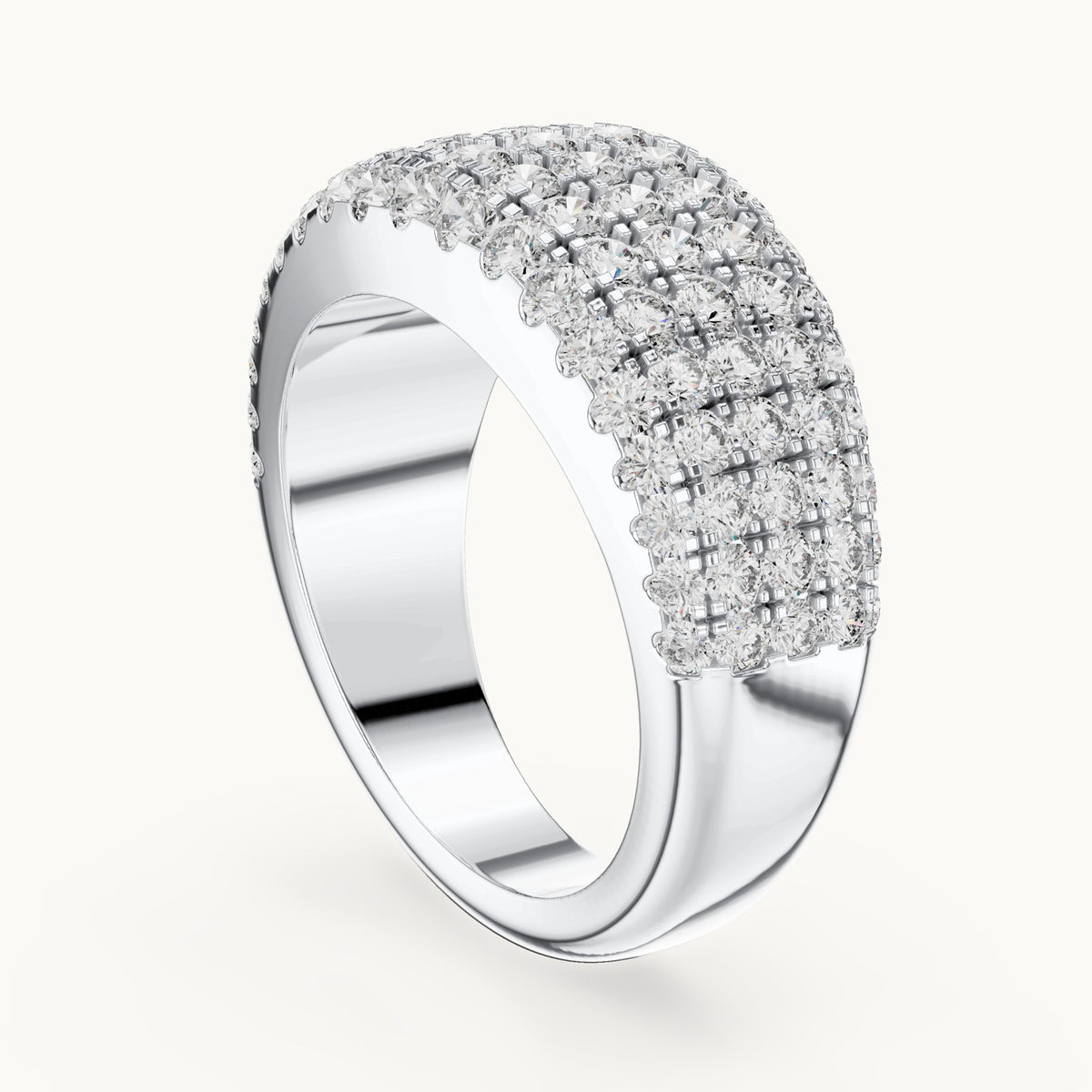 Round cut lab-grown diamond half eternity band in 14K white gold, 2.28 CT TW, view 1