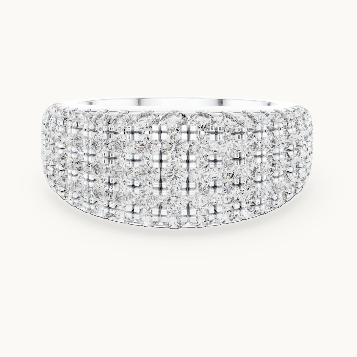 Round cut lab-grown diamond half eternity band in 14K white gold, 2.28 CT TW, view 3
