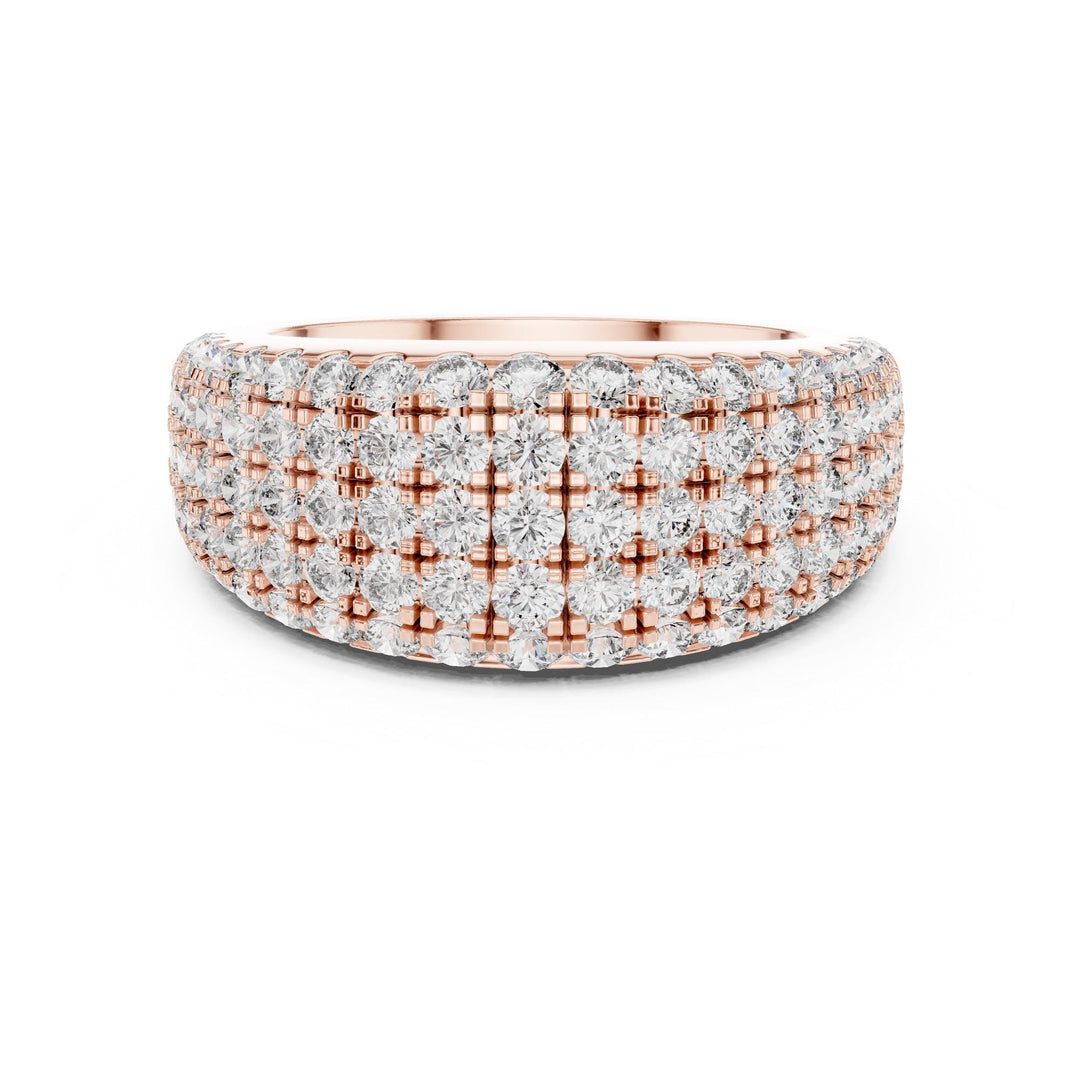 Round Cut Lab Grown Diamond Half Eternity Band, 2.28ct Total, Solid Gold