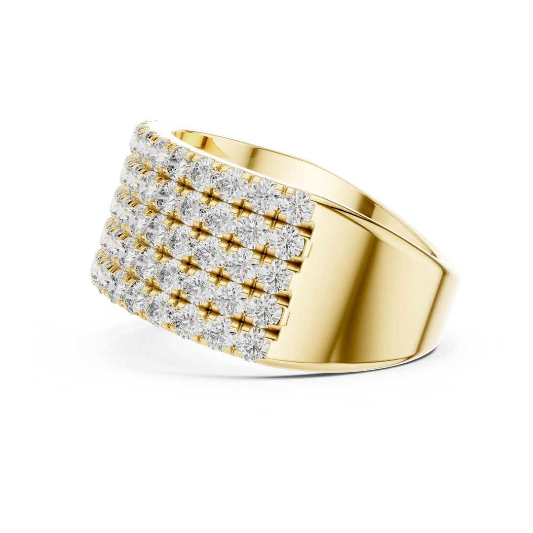 Round Cut Lab Grown Diamond Half Eternity Band, 2.12ct Total, Solid Gold
