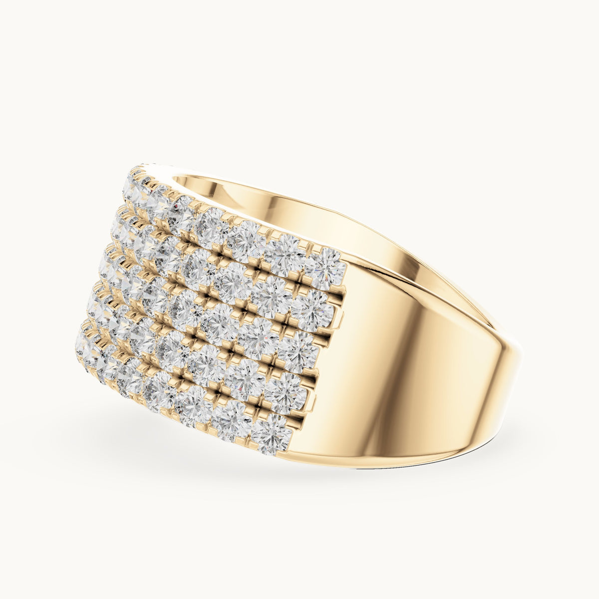 Round cut lab-grown diamond half eternity band in 14K yellow gold, 2.12 CT TW, view 3