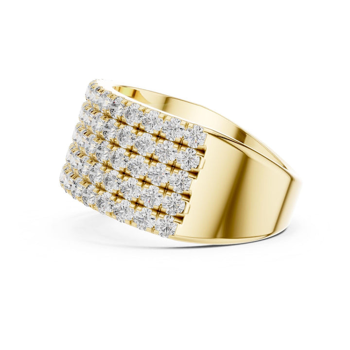 Round Cut Lab Grown Diamond Half Eternity Band, 2.12ct Total, Solid Gold