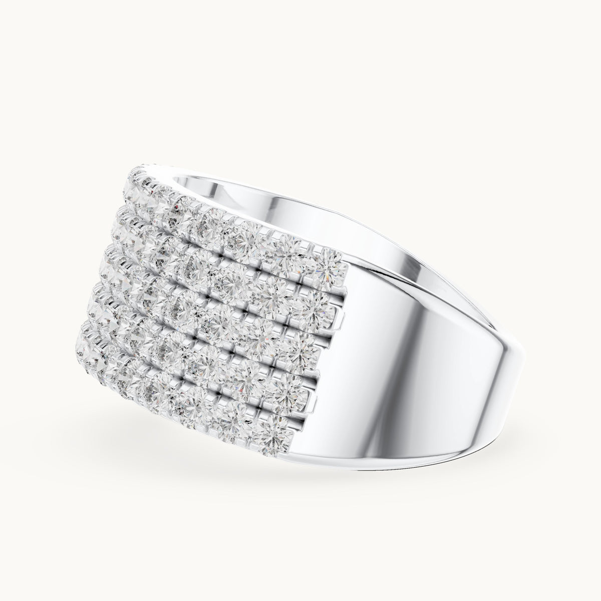 Round cut lab-grown diamond half eternity band in 14K white gold, 2.12 CT TW, view 2