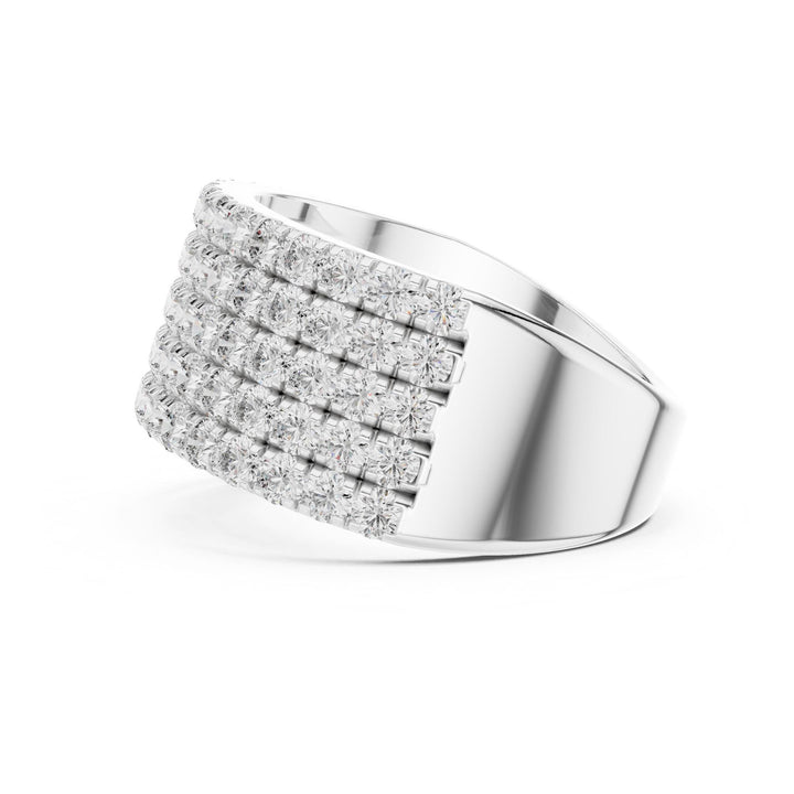 Round Cut Lab Grown Diamond Half Eternity Band, 2.12ct Total, Solid Gold