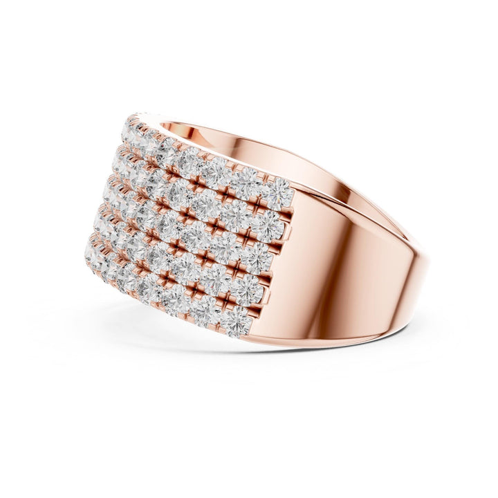 Round Cut Lab Grown Diamond Half Eternity Band, 2.12ct Total, Solid Gold