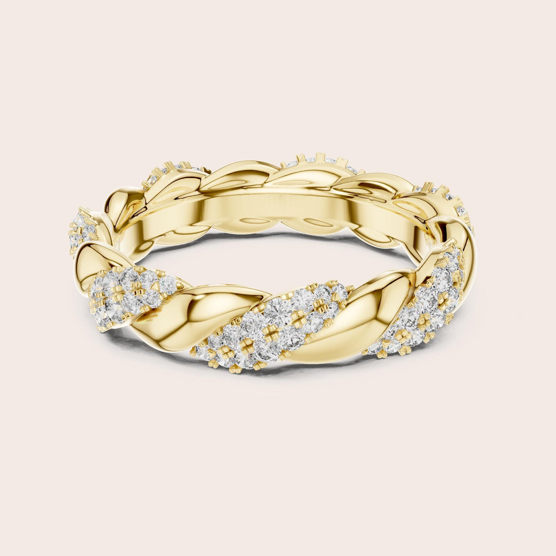 Round Cut Lab Grown Diamond Full Eternity Band, 0.66ct Total, Solid Gold