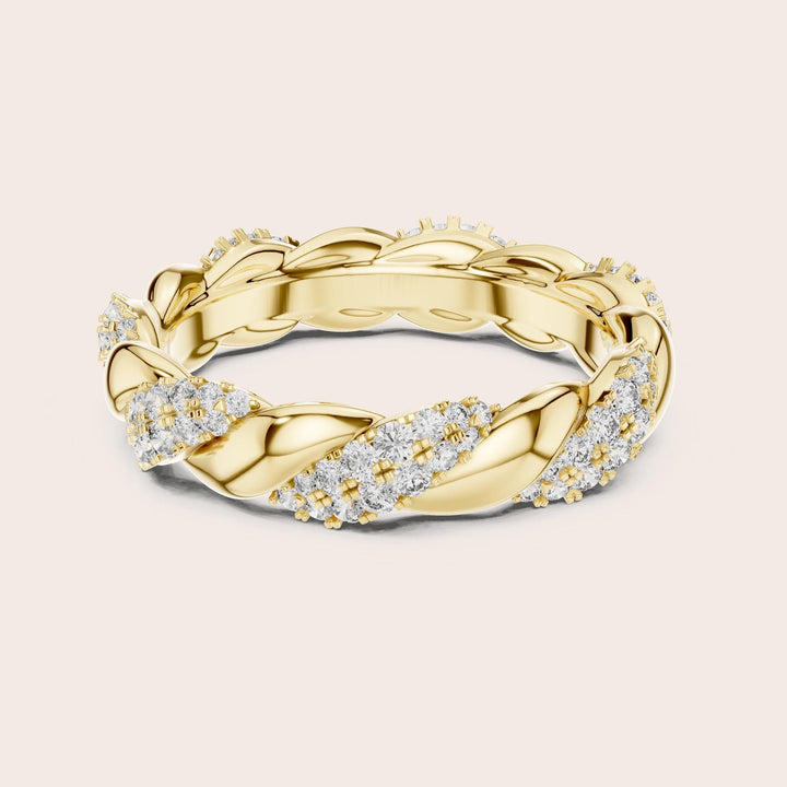 Round Cut Lab Grown Diamond Full Eternity Band, 0.66ct Total, Solid Gold