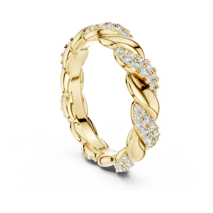 Round Cut Lab Grown Diamond Full Eternity Band, 0.66ct Total, Solid Gold
