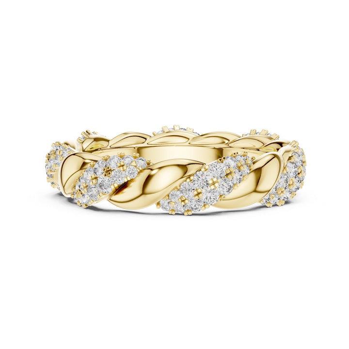 Round Cut Lab Grown Diamond Full Eternity Band, 0.66ct Total, Solid Gold