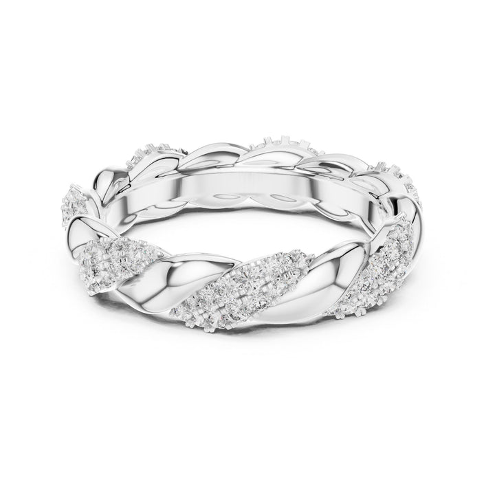 Round Cut Lab Grown Diamond Full Eternity Band, 0.66ct Total, Solid Gold