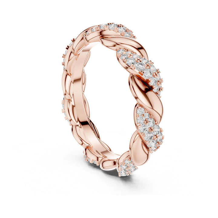 Round Cut Lab Grown Diamond Full Eternity Band, 0.66ct Total, Solid Gold
