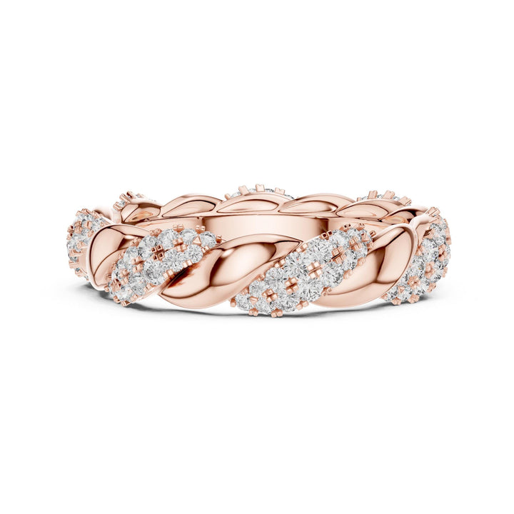 Round Cut Lab Grown Diamond Full Eternity Band, 0.66ct Total, Solid Gold