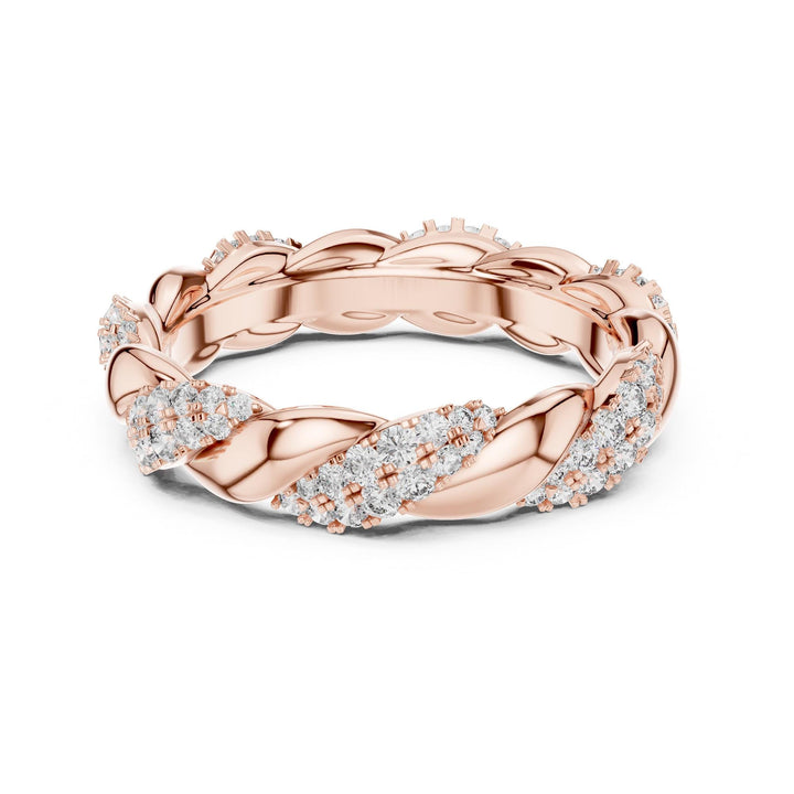 Round Cut Lab Grown Diamond Full Eternity Band, 0.66ct Total, Solid Gold