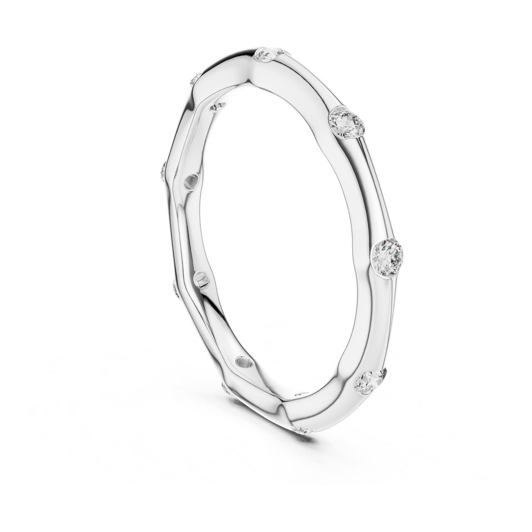 Round Cut Lab Grown Diamond Full Eternity Band, 0.32ct Total, Solid Gold