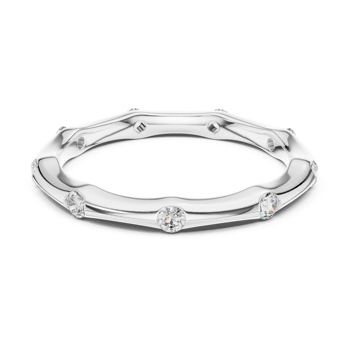 Round Cut Lab Grown Diamond Full Eternity Band, 0.32ct Total, Solid Gold