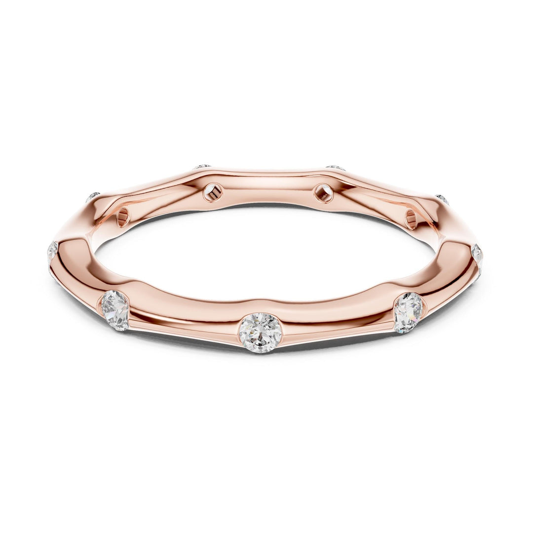 Round Cut Lab Grown Diamond Full Eternity Band, 0.32ct Total, Solid Gold