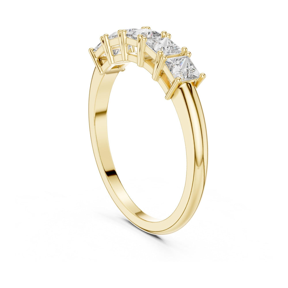 Princess Cut Lab Grown Diamond Cluster Ring, 0.65ct Total, Solid Gold