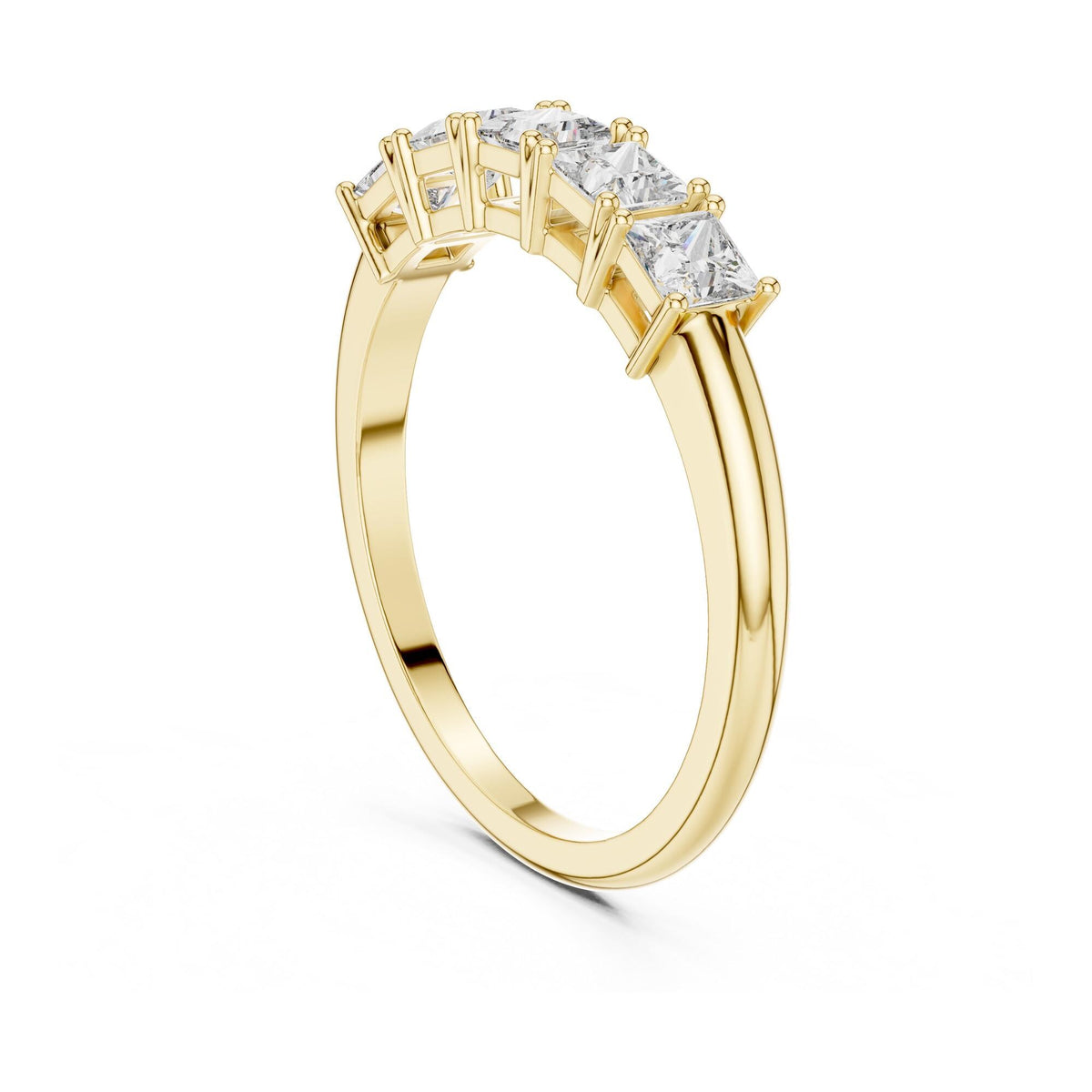 Princess Cut Lab Grown Diamond Cluster Ring, 0.65ct Total, Solid Gold