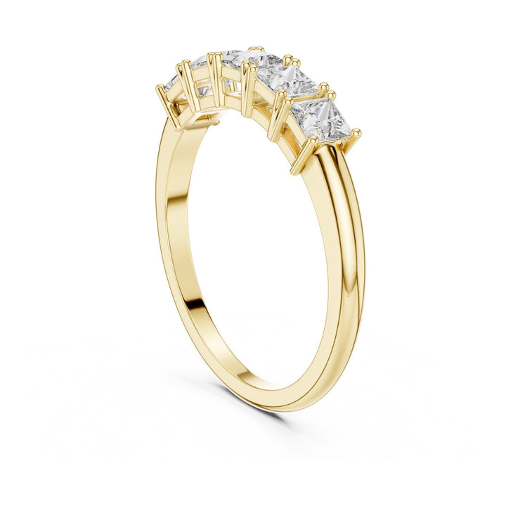 Princess Cut Lab Grown Diamond Cluster Ring, 0.65ct Total, Solid Gold