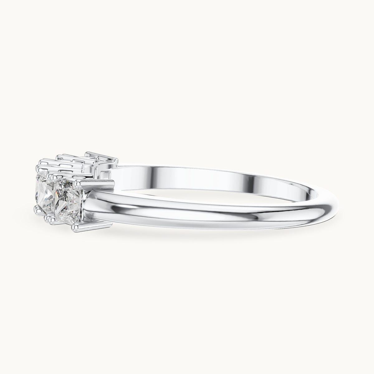 Princess Cut Lab Grown Diamond Cluster Ring, 0.65ct Total, Solid Gold