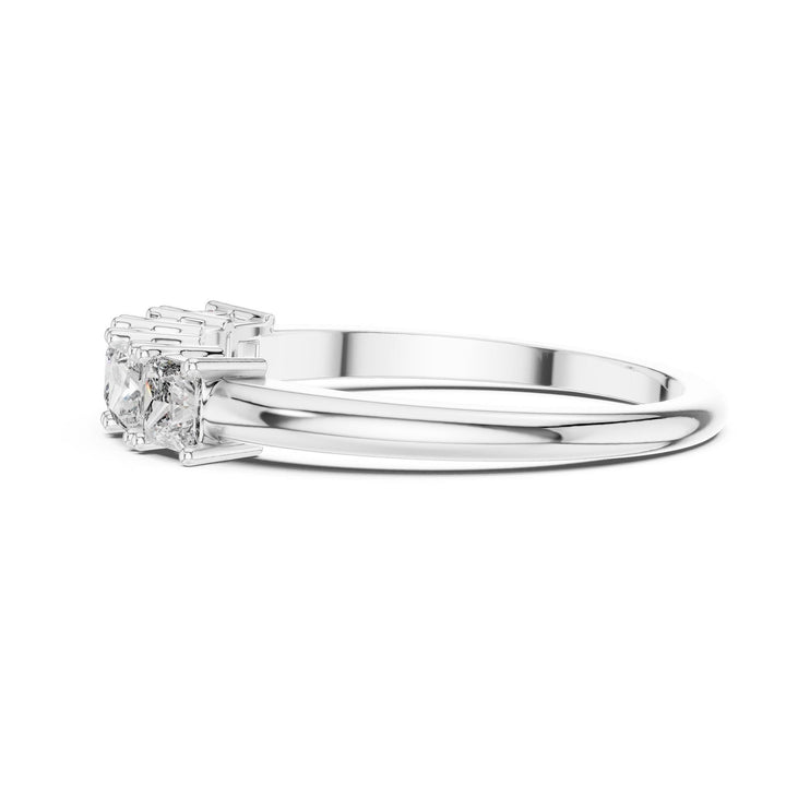 Princess Cut Lab Grown Diamond Cluster Ring, 0.65ct Total, Solid Gold