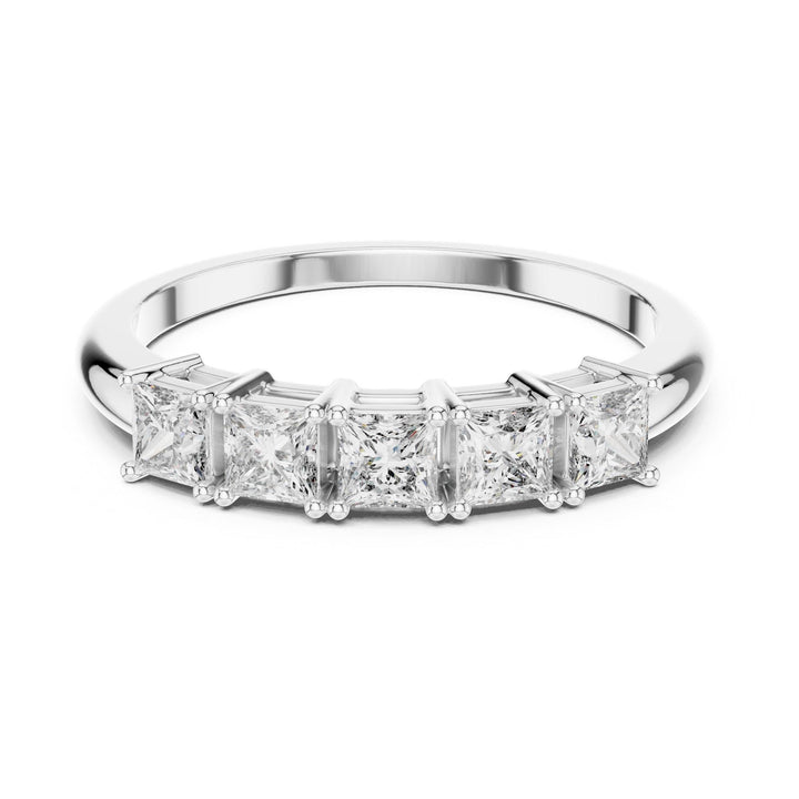 Princess Cut Lab Grown Diamond Cluster Ring, 0.65ct Total, Solid Gold