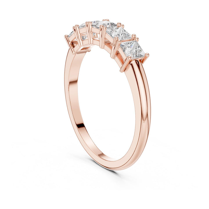 Princess Cut Lab Grown Diamond Cluster Ring, 0.65ct Total, Solid Gold