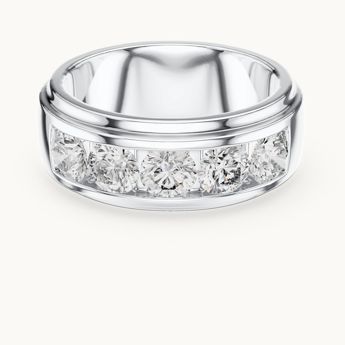 Round cut lab-grown diamond cluster ring in 14K white gold, 1.75 CT TW, view 3