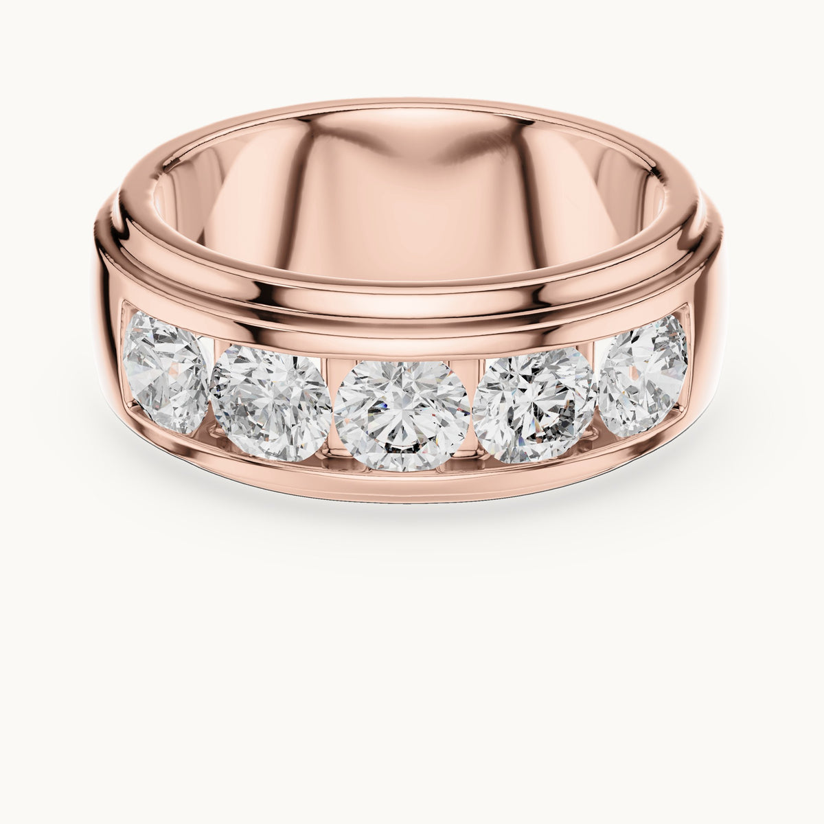 Round cut lab-grown diamond cluster ring in 14K rose gold, 1.75 CT TW, view 3