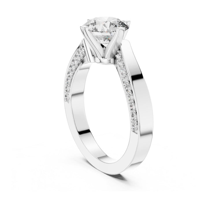 Round Cut Lab Grown Diamond Solitaire Ring, 1.93ct Total, Solid Gold