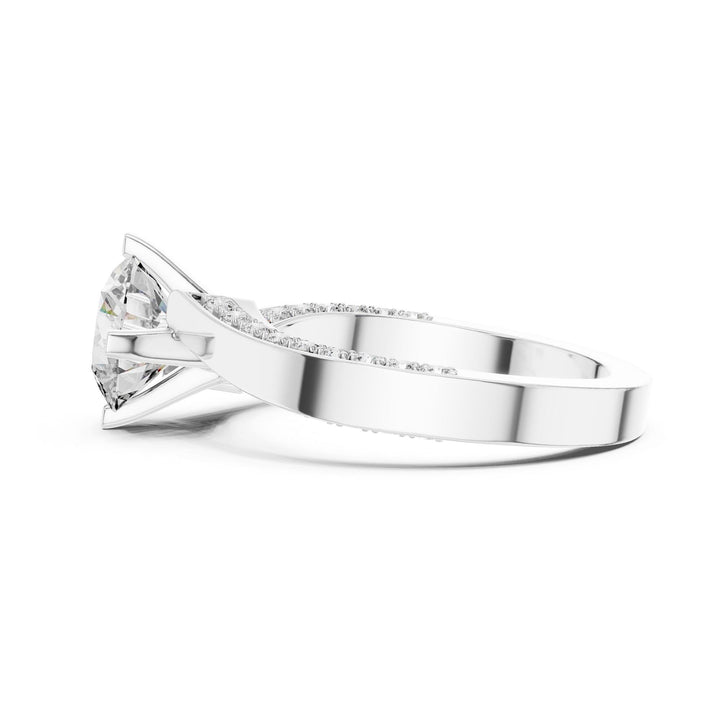 Round Cut Lab Grown Diamond Solitaire Ring, 1.93ct Total, Solid Gold