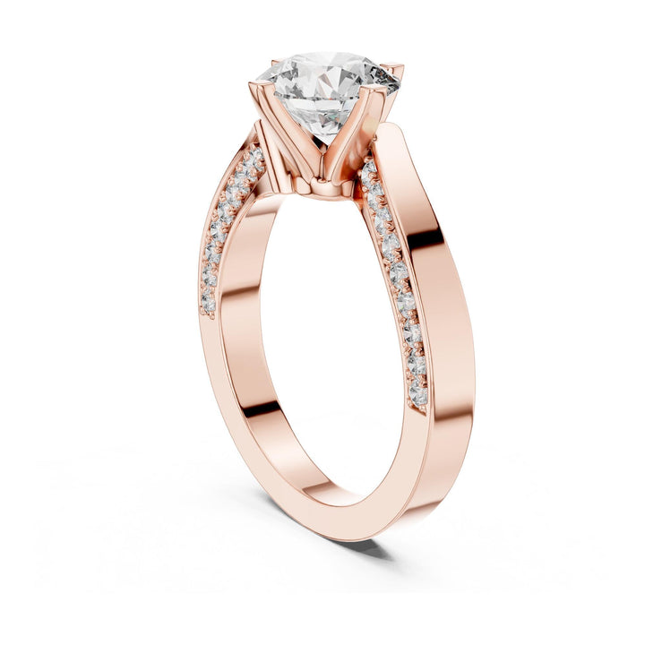 Round Cut Lab Grown Diamond Solitaire Ring, 1.93ct Total, Solid Gold