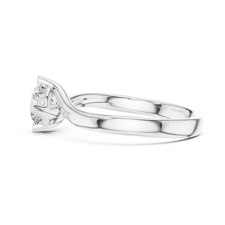 Round Cut Lab Grown Diamond Solitaire Ring, 0.50ct Total, Solid Gold