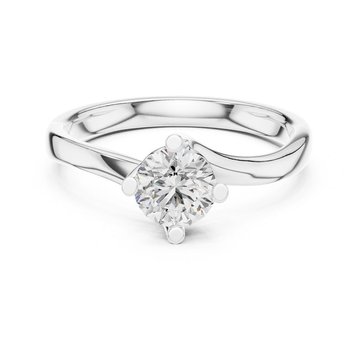 Round Cut Lab Grown Diamond Solitaire Ring, 0.50ct Total, Solid Gold