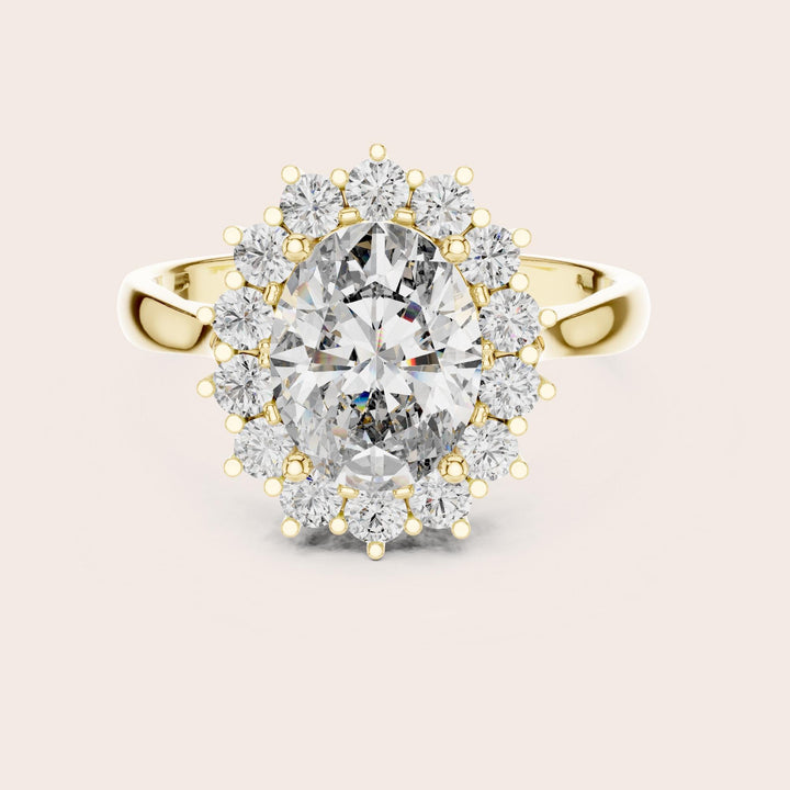 Oval Cut Lab Grown Diamond Solitaire Ring, 2.56ct Total, Solid Gold