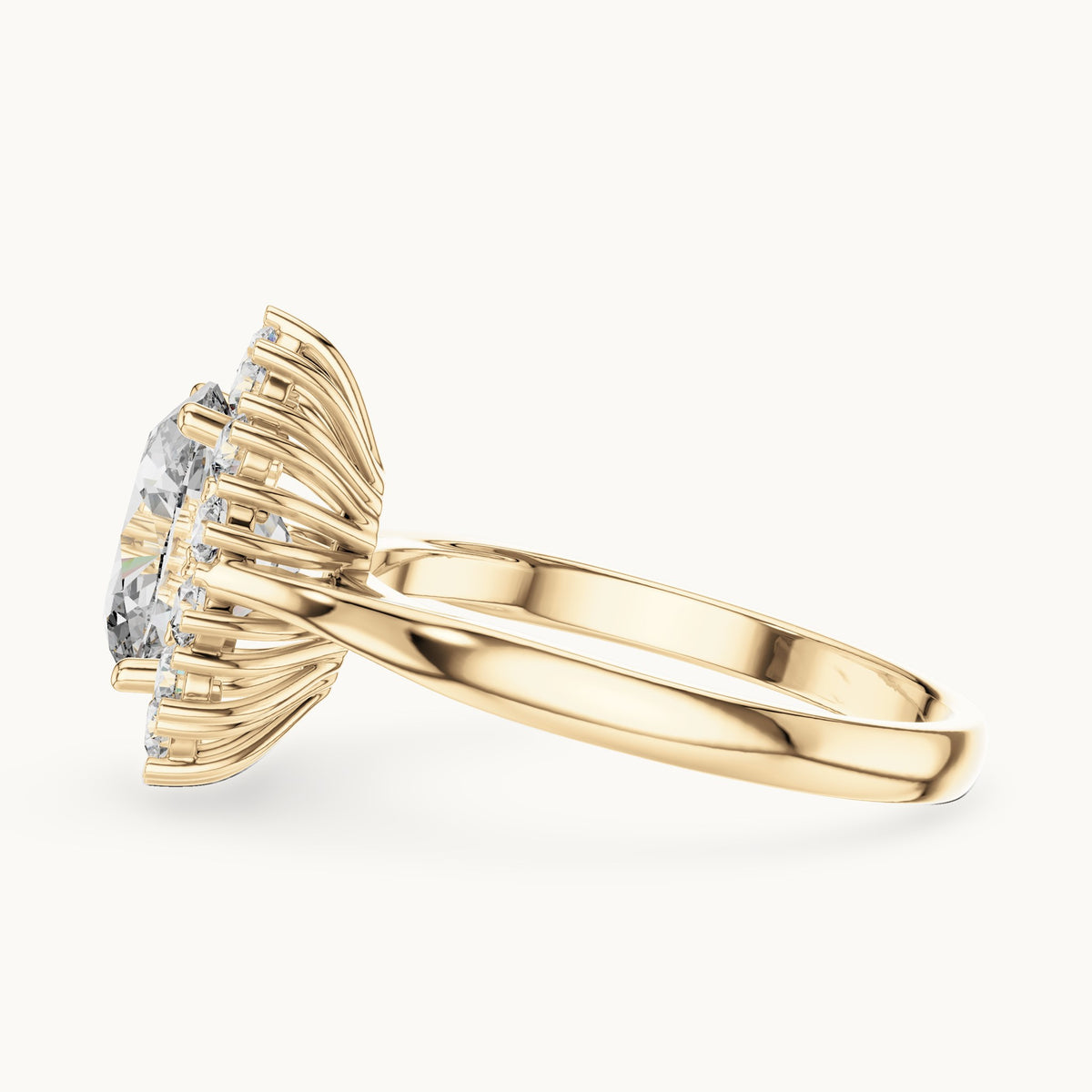 Oval cut lab-grown diamond solitaire ring in 14K yellow gold, 2.56 CT TW, view 3
