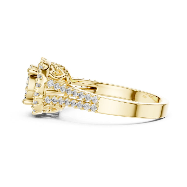 Round Cut Lab Grown Diamond Half Eternity Band, 0.82ct Total, Solid Gold
