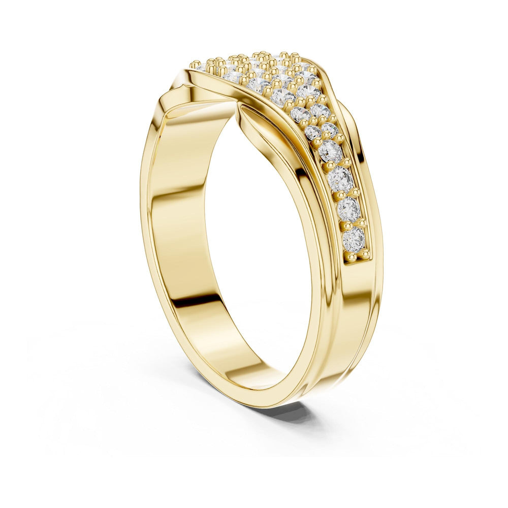 Round Cut Lab Grown Diamond Cluster Ring, 0.49ct Total, Solid Gold