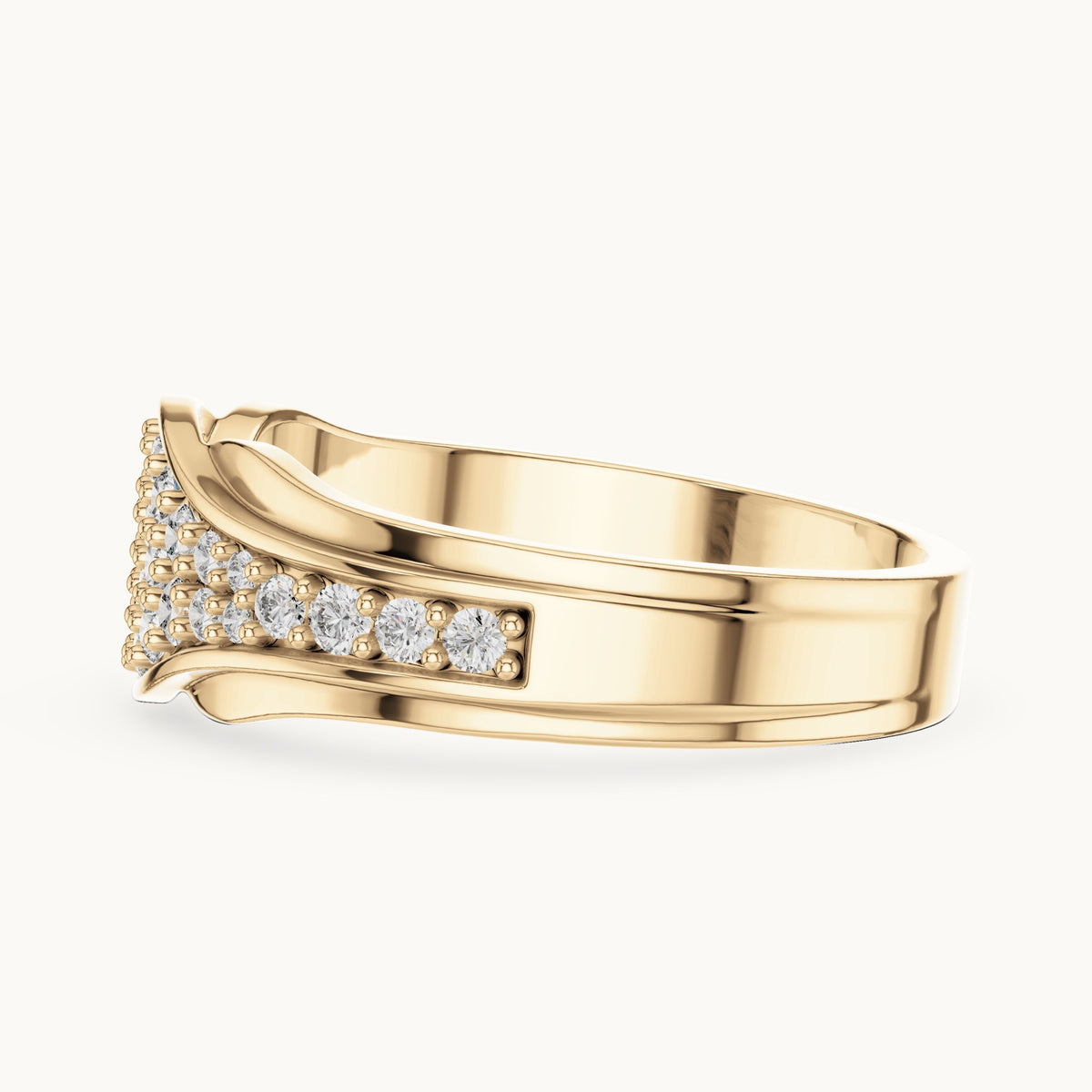 Round cut lab-grown diamond cluster ring in 14K yellow gold, 0.49 CT TW, view 3
