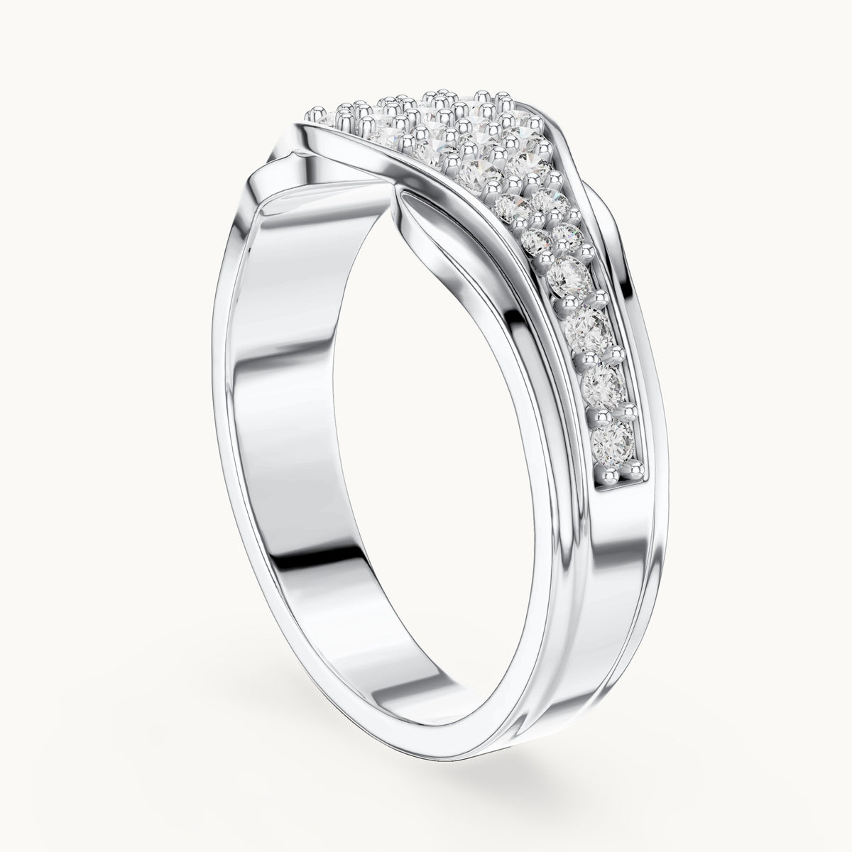Round cut lab-grown diamond cluster ring in 14K white gold, 0.49 CT TW, view 1
