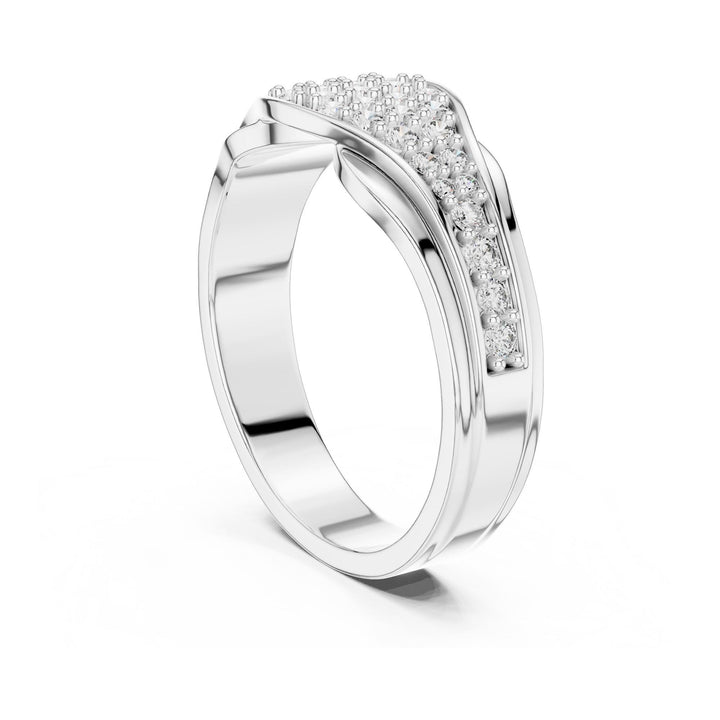 Round Cut Lab Grown Diamond Cluster Ring, 0.49ct Total, Solid Gold
