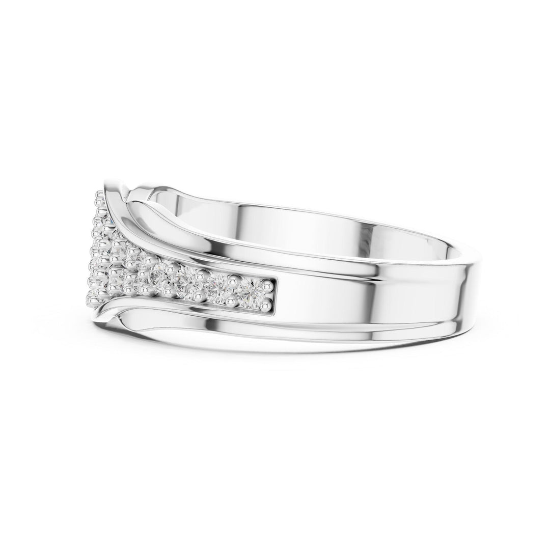 Round Cut Lab Grown Diamond Cluster Ring, 0.49ct Total, Solid Gold