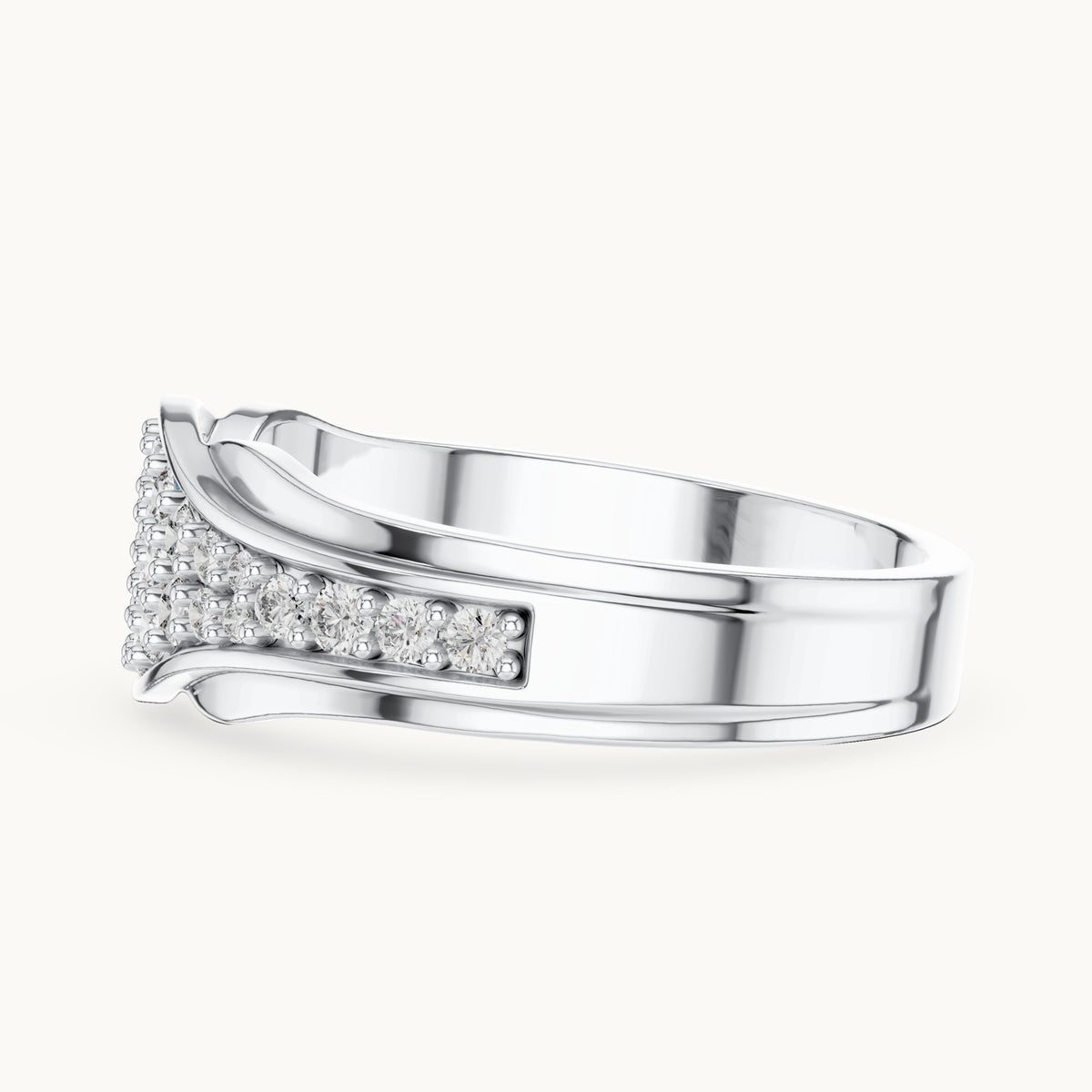 Round cut lab-grown diamond cluster ring in 14K white gold, 0.49 CT TW, view 2