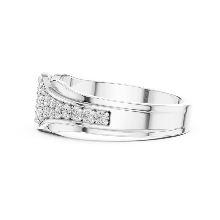 Round Cut Lab Grown Diamond Cluster Ring, 0.49ct Total, Solid Gold