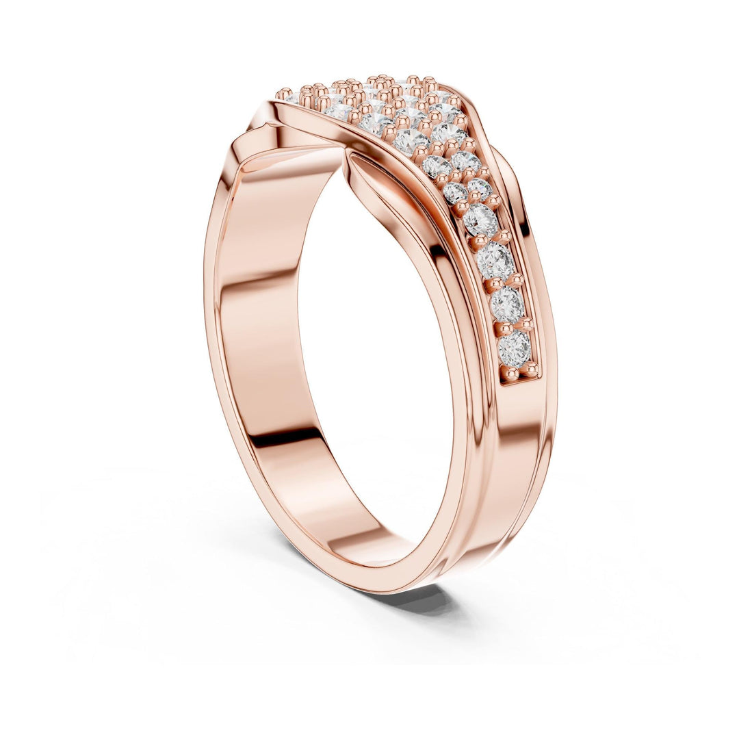 Round Cut Lab Grown Diamond Cluster Ring, 0.49ct Total, Solid Gold
