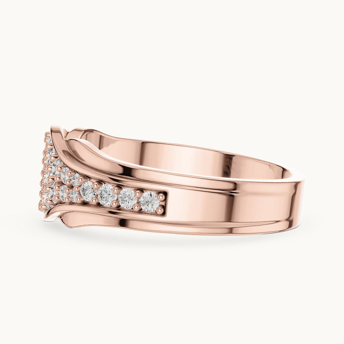 Round cut lab-grown diamond cluster ring in 14K rose gold, 0.49 CT TW, view 2
