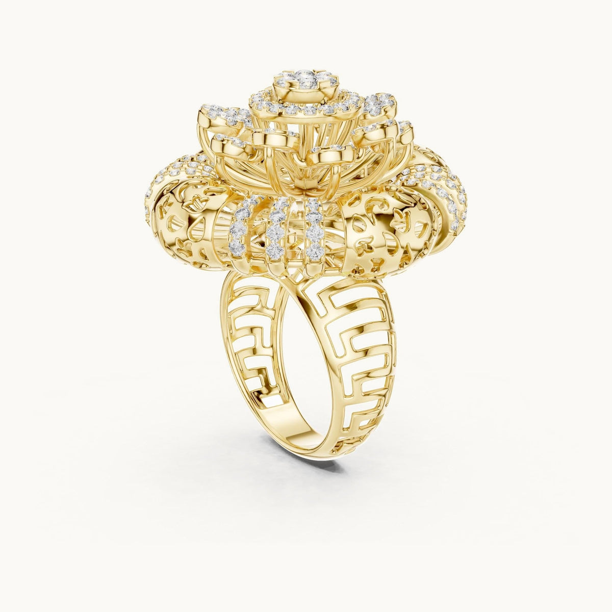 Round Cut Lab Grown Diamond Half Eternity Band, 1.98ct Total, Solid Gold