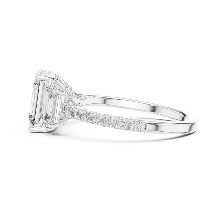 Emerald Cut Lab Grown Diamond Solitaire Ring, 2.54ct Total, Solid Gold