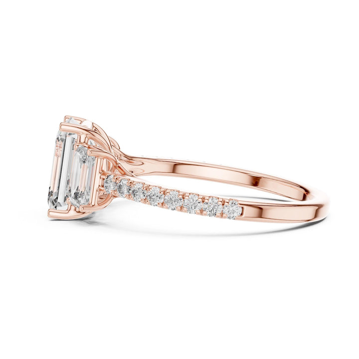 Emerald Cut Lab Grown Diamond Solitaire Ring, 2.54ct Total, Solid Gold