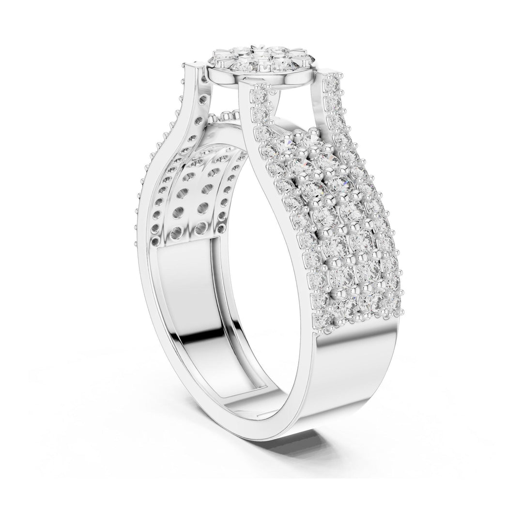 Round Cut Lab Grown Diamond Half Eternity Band, 1.00ct Total, Solid Gold